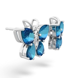 London Topaz Butterfly 14K White Gold earrings E2215