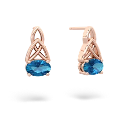 London Topaz Celtic Trinity Knot 14K Rose Gold earrings E2389