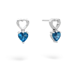 London Topaz Four Hearts 14K White Gold earrings E2558