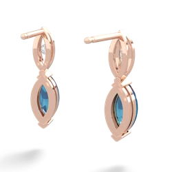 London Topaz Marquise Drop 14K Rose Gold earrings E5333