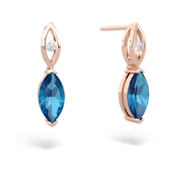 London Topaz Marquise Drop 14K Rose Gold earrings E5333