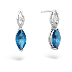 London Topaz Marquise Drop 14K White Gold earrings E5333