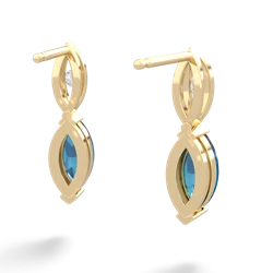 London Topaz Marquise Drop 14K Yellow Gold earrings E5333