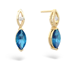 London Topaz Marquise Drop 14K Yellow Gold earrings E5333