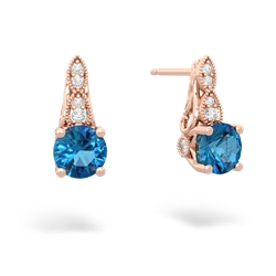 London Topaz Antique Elegance 14K Rose Gold earrings E3100