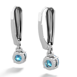 London Topaz 5Mm Round Lever Back 14K White Gold earrings E2785