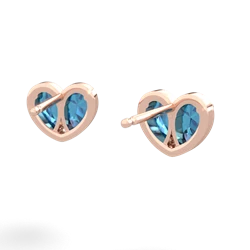 London Topaz 'Our Heart' 14K Rose Gold earrings E5072