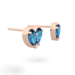 London Topaz 'Our Heart' 14K Rose Gold earrings E5072