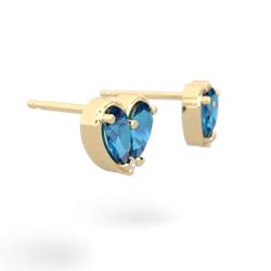 London Topaz 'Our Heart' 14K Yellow Gold earrings E5072