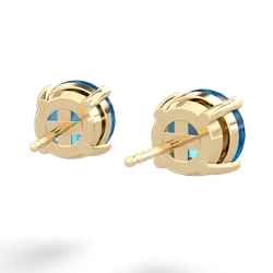 London Topaz 8Mm Round Stud 14K Yellow Gold earrings E1788