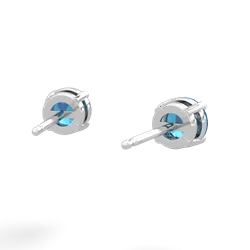 London Topaz 5Mm Round Stud 14K White Gold earrings E1785