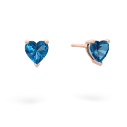 London Topaz 5Mm Heart Stud 14K Rose Gold earrings E1861