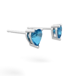 London Topaz 5Mm Heart Stud 14K White Gold earrings E1861