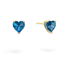 London Topaz 5Mm Heart Stud 14K Yellow Gold earrings E1861