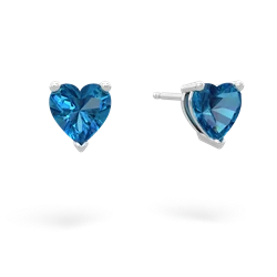 London Topaz 6Mm Heart Stud 14K White Gold earrings E1862