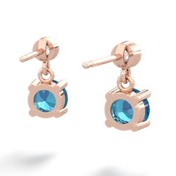 London Topaz Diamond Drop 6Mm Round 14K Rose Gold earrings E1986