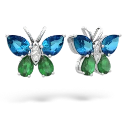 London Topaz Butterfly 14K White Gold earrings E2215