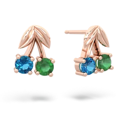 London Topaz Sweet Cherries 14K Rose Gold earrings E7001