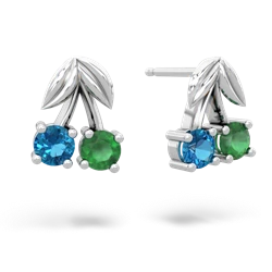 London Topaz Sweet Cherries 14K White Gold earrings E7001