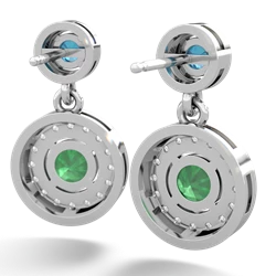 London Topaz Halo Dangle 14K White Gold earrings E5319