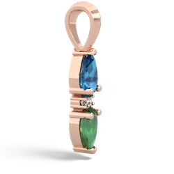 London Topaz Bowtie Drop 14K Rose Gold pendant P0865