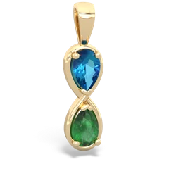 London Topaz Infinity 14K Yellow Gold pendant P5050