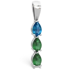 London Topaz Dew Drops 14K White Gold pendant P2251