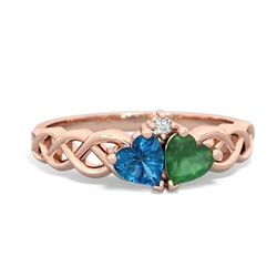 London Topaz Heart To Heart Braid 14K Rose Gold ring R5870