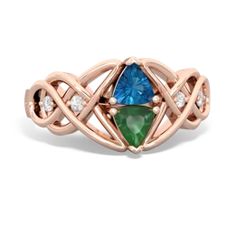 London Topaz Keepsake Celtic Knot 14K Rose Gold ring R5300