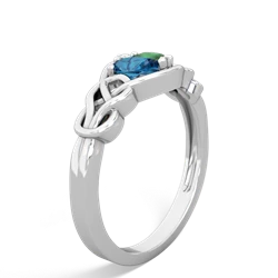 London Topaz Celtic Love Knot 14K White Gold ring R5420