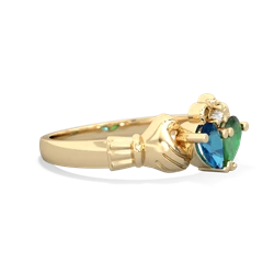 London Topaz 'Our Heart' Claddagh 14K Yellow Gold ring R2388