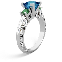 London Topaz Eternal Embrace Engagement 14K White Gold ring C2001