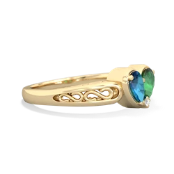 London Topaz Filligree 'One Heart' 14K Yellow Gold ring R5070