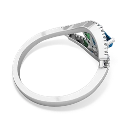 London Topaz Mother And Child 14K White Gold ring R3010