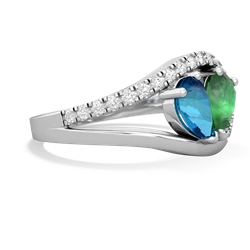 London Topaz Nestled Heart Keepsake 14K White Gold ring R5650