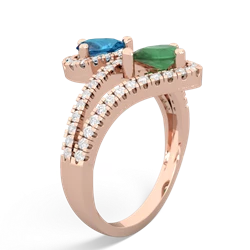 London Topaz Diamond Dazzler 14K Rose Gold ring R3000