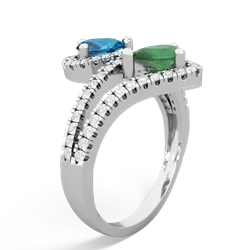 London Topaz Diamond Dazzler 14K White Gold ring R3000