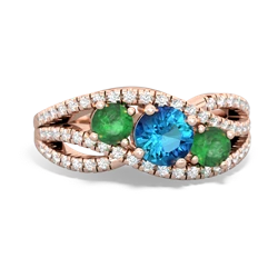 London Topaz Three Stone Aurora 14K Rose Gold ring R3080