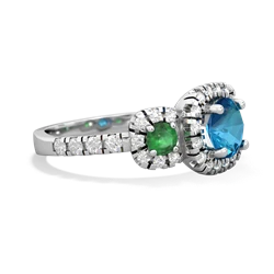 London Topaz Regal Halo 14K White Gold ring R5350