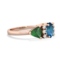 London Topaz Antique Style Three Stone 14K Rose Gold ring R2186