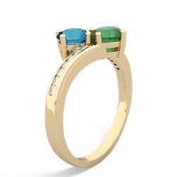 London Topaz Channel Set Two Stone 14K Yellow Gold ring R5303