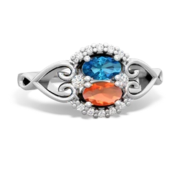 London Topaz Love Nest 14K White Gold ring R5860