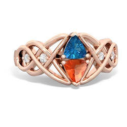 London Topaz Keepsake Celtic Knot 14K Rose Gold ring R5300