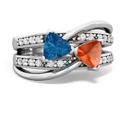 London Topaz Bowtie 14K White Gold ring R2360