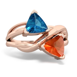 London Topaz Split Band Swirl 14K Rose Gold ring R2341