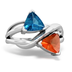 London Topaz Split Band Swirl 14K White Gold ring R2341