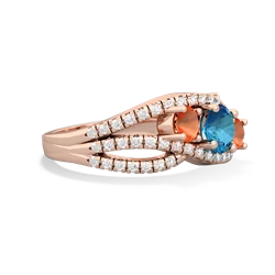 London Topaz Three Stone Aurora 14K Rose Gold ring R3080