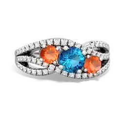 London Topaz Three Stone Aurora 14K White Gold ring R3080