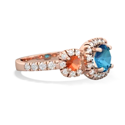 London Topaz Regal Halo 14K Rose Gold ring R5350