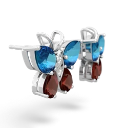 London Topaz Butterfly 14K White Gold earrings E2215